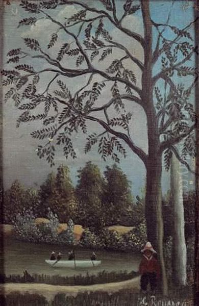 Les Pecheurs Oil Painting by Henri Julien Rousseau