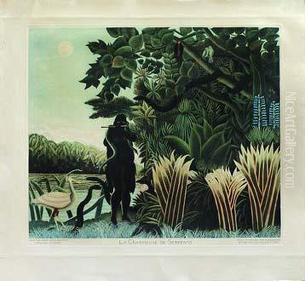 La Charmeuse De Serpent Oil Painting by Henri Julien Rousseau