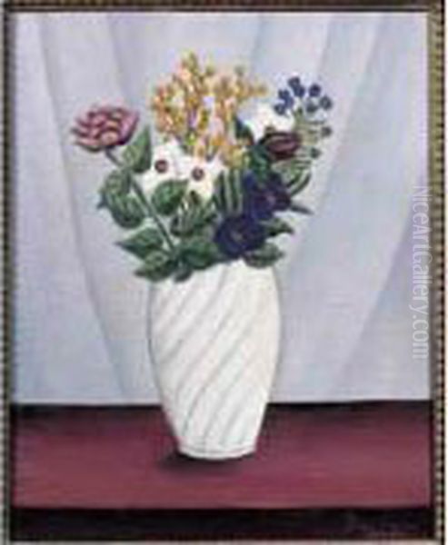 Henri Dit :bouquet De Fleurs Oil Painting by Henri Julien Rousseau