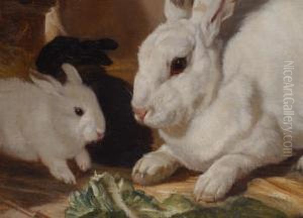 Hase Mit Jungen Oil Painting by Philippe Rousseau