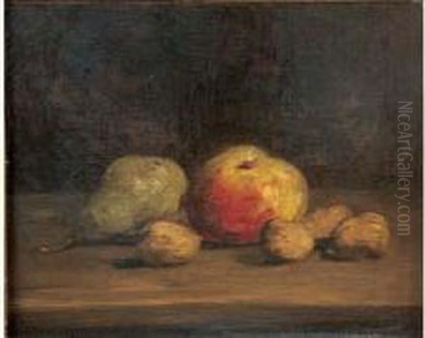 Nature Morte Aux Pommes, Poires Et Noix Oil Painting by Philippe Rousseau