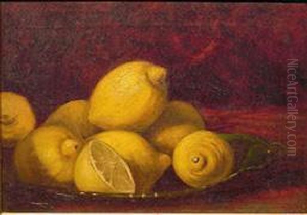 Still Life With Lemons Oil Painting by Philippe Rousseau