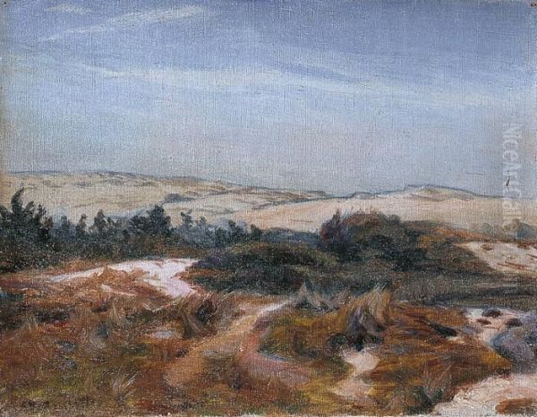 Dunes A Berck Oil Painting by Charles Emmanuel Roussel