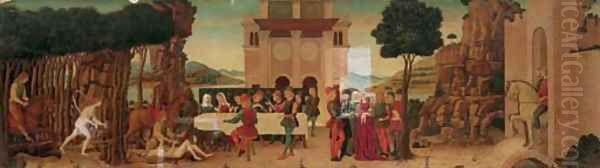 The story of Nastagio degli Onesti Oil Painting by Ercole De'Roberti