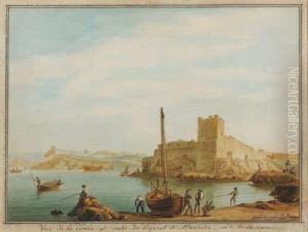 Vue De La Tuerie Et Partie Du Lazaret De Marseille Oil Painting by Joseph Roux