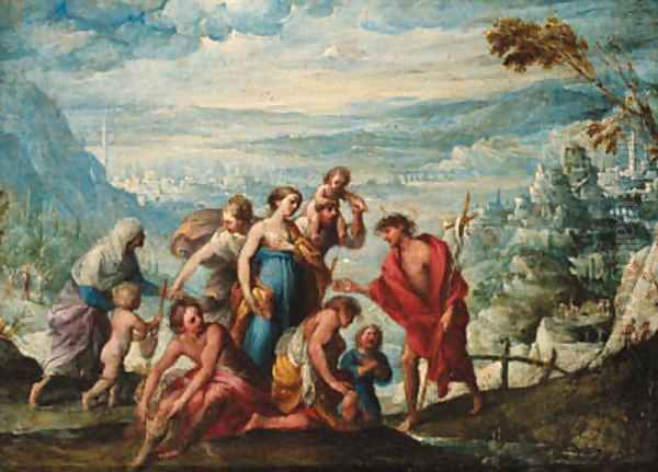 The Baptism of Christ Oil Painting by Giovanni Andrea Donducci (see MASTELLETTA)