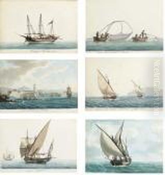 An Important Series Of Twenty-two Watercolours Depicting Oil Painting by Joseph Roux