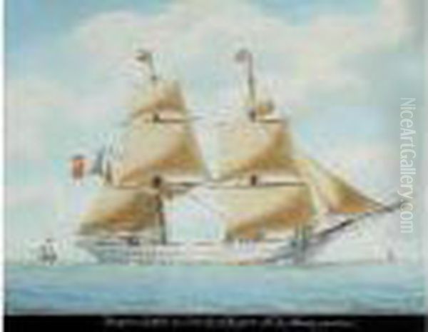 Le Jacques Cartier De Saint Malo, Capitaine J.puguent Oil Painting by Joseph Roux