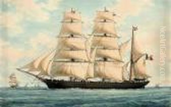 The French Barque Oil Painting by Francois Geoffroy Roux