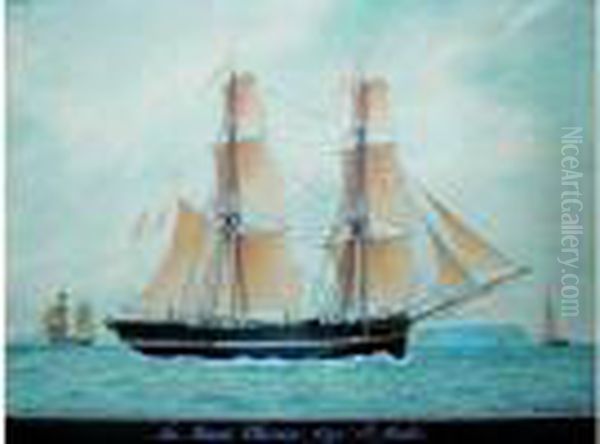  La Marie Therese, Capn Jh Mahe  Oil Painting by Frederic Roux