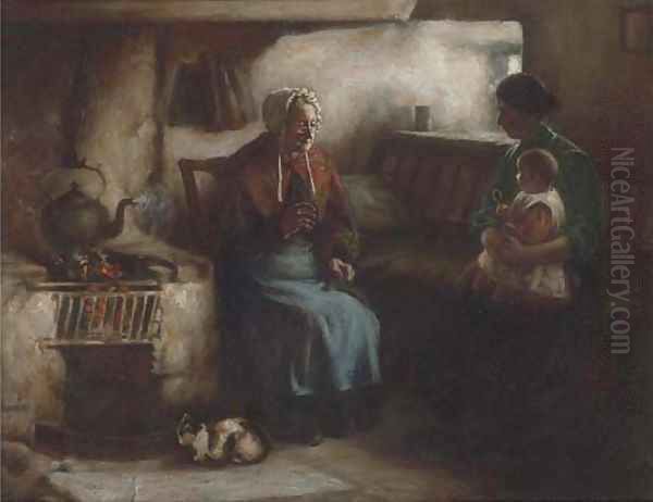 Visiting grandma Oil Painting by Henry John Dobson