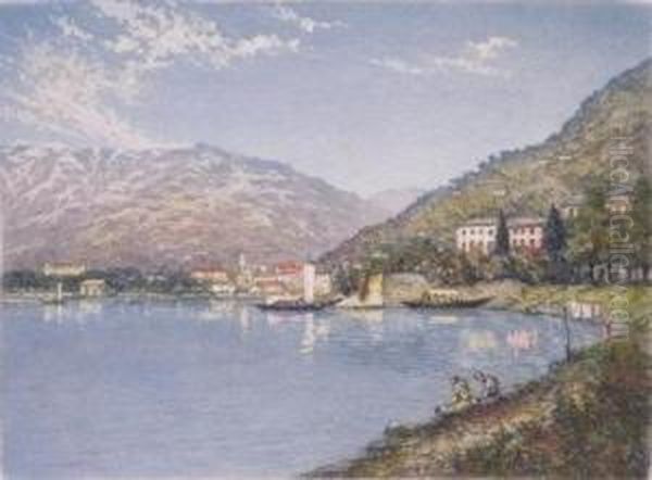 Lake Maggrore. Oil Painting by Claude Hamilton Rowbotham