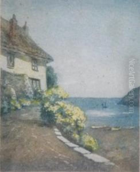 At Porthoustock. Oil Painting by Claude Hamilton Rowbotham