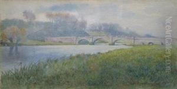 The Bridge. Oil Painting by Claude Hamilton Rowbotham