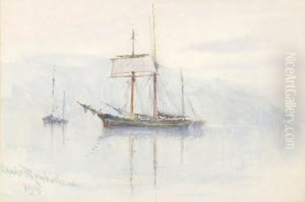 Shipping At Anchor Oil Painting by Claude Hamilton Rowbotham