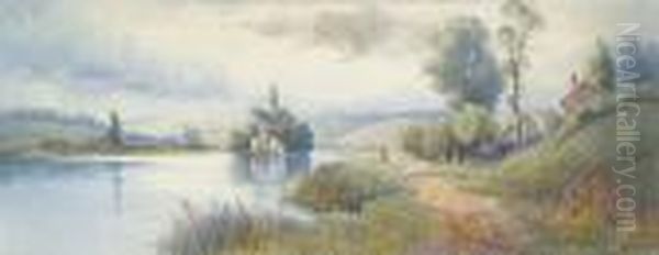 Temple Island, Near Henley Oil Painting by Claude Hamilton Rowbotham