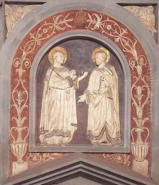 St Cosmas and St Damian Oil Painting by Donatello