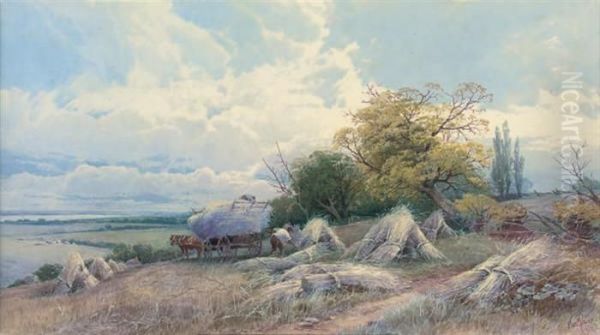 Cornfield Near Exeter Oil Painting by Thomas, Tom Rowden