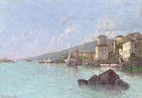 Ville Franche, Nice Oil Painting by Victor Viollet-Le-Duc