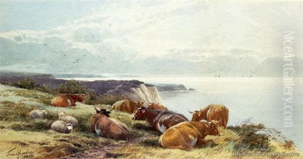 Coast Near Beer, Devon Oil Painting by Thomas, Tom Rowden