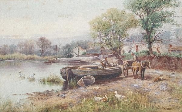 Unloading The Boat Oil Painting by Thomas, Tom Rowden