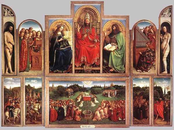 The Ghent Altarpiece (wings open) 1432 Oil Painting by Jan Van Eyck