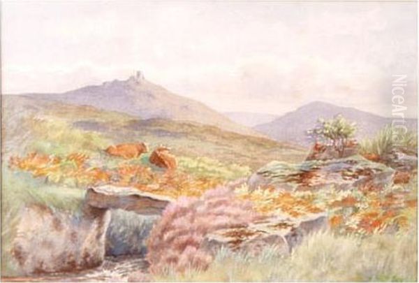 Moorland With Cattle Oil Painting by Thomas, Tom Rowden