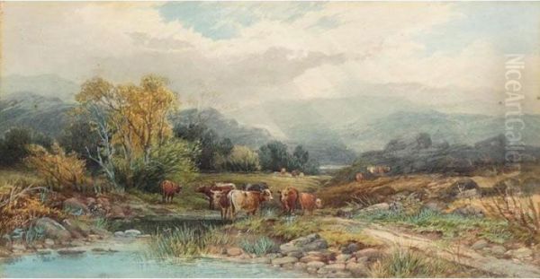 Cattle On Dartmoor Oil Painting by Thomas, Tom Rowden