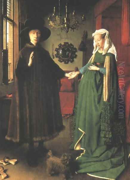 Portrait of Giovanni Arnolfini and his Wife 1434 Oil Painting by Jan Van Eyck