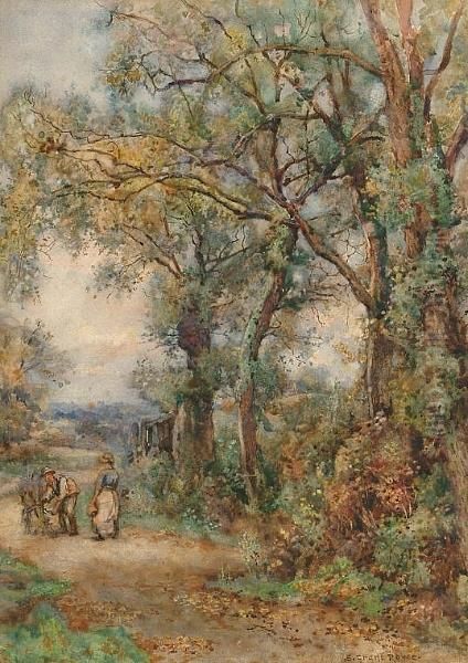 A Surrey Lane Oil Painting by Sidney Grant Rowe