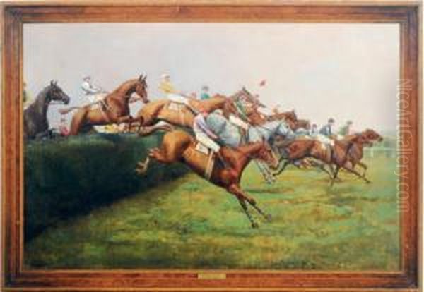 Grand National 1924 With Sargent Murphy Oil Painting by George Derville Rowlandson