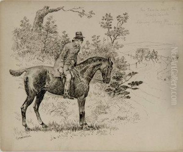 Dick Turpin Awaiting The Bishop's Coach Oil Painting by George Derville Rowlandson