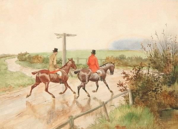 Riders After The Rain,
 Signed Lower Left Oil Painting by George Derville Rowlandson