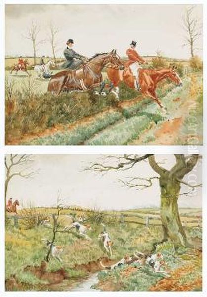 Hunting Scenes Oil Painting by George Derville Rowlandson