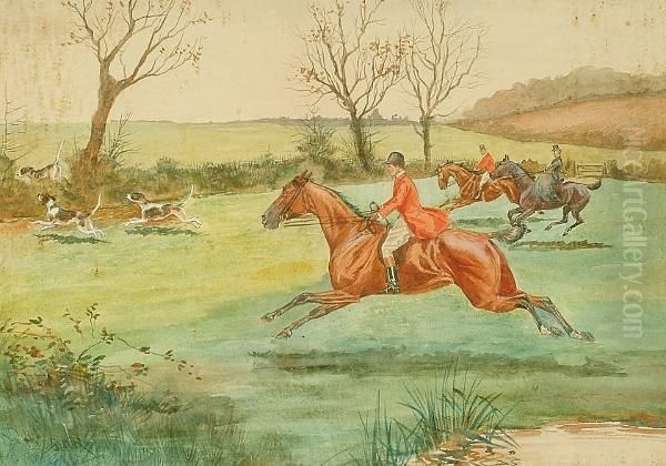 Hunting Scenes Oil Painting by George Derville Rowlandson