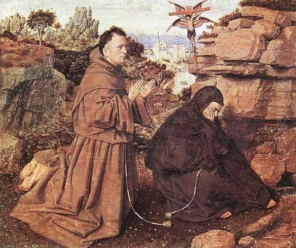 Stigmatization of St Francis 1428-29 Oil Painting by Jan Van Eyck