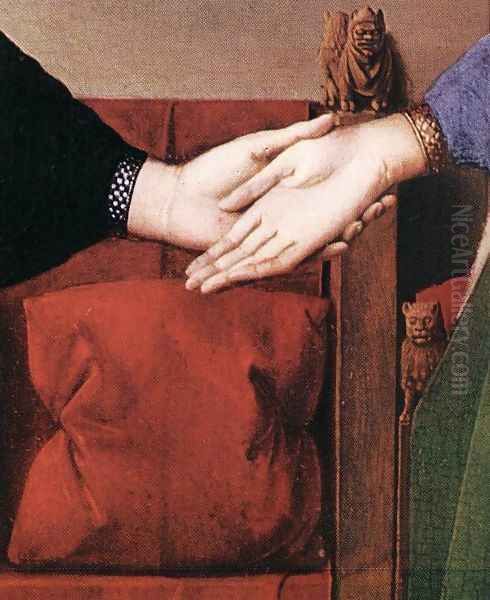 Portrait of Giovanni Arnolfini and his Wife (detail 4) 1434 Oil Painting by Jan Van Eyck