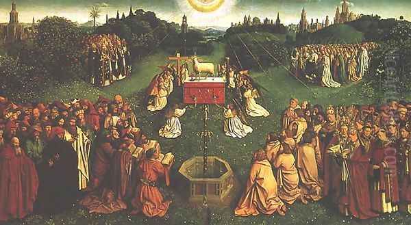 Adoration of the Mystic Lamb (The Ghent Altarpiece) Oil Painting by Jan Van Eyck