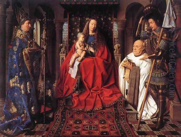 The Madonna with Canon van der Paele Oil Painting by Jan Van Eyck