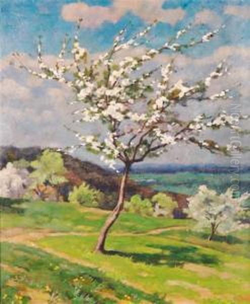 Tree In Blossom Oil Painting by Pierre Roy