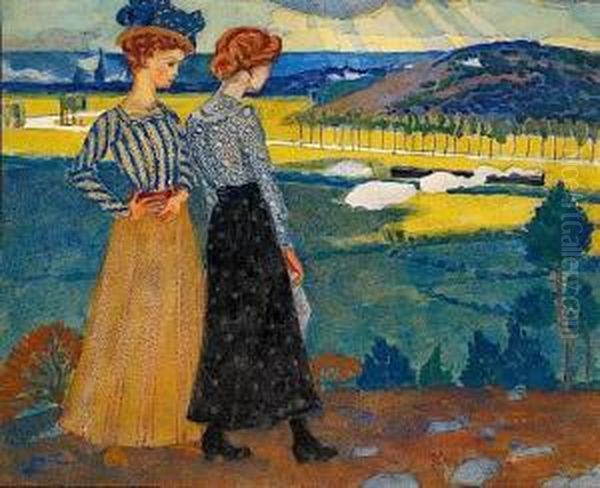 Jeunes Filles Dans Un Paysage Oil Painting by Pierre Roy