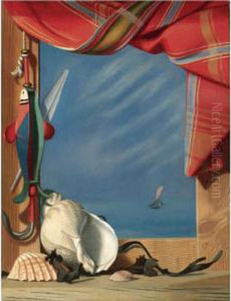 Trompe L'oeil Et Coquillages Oil Painting by Pierre Roy