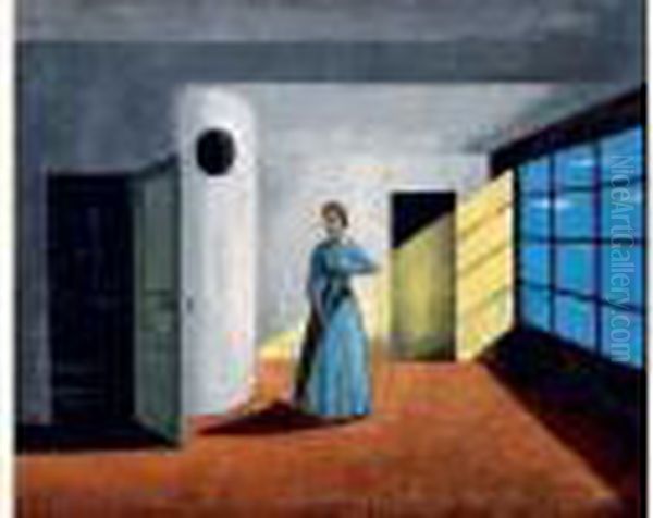 La Femme Balayant, Circa 1931 Oil Painting by Pierre Roy