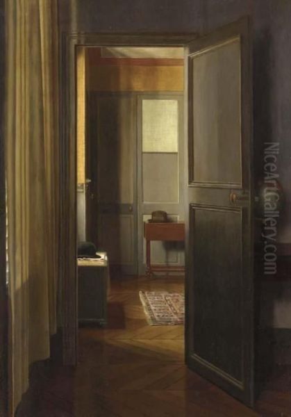 Interieur (entree D'un Appartement Parisien) Oil Painting by Pierre Roy