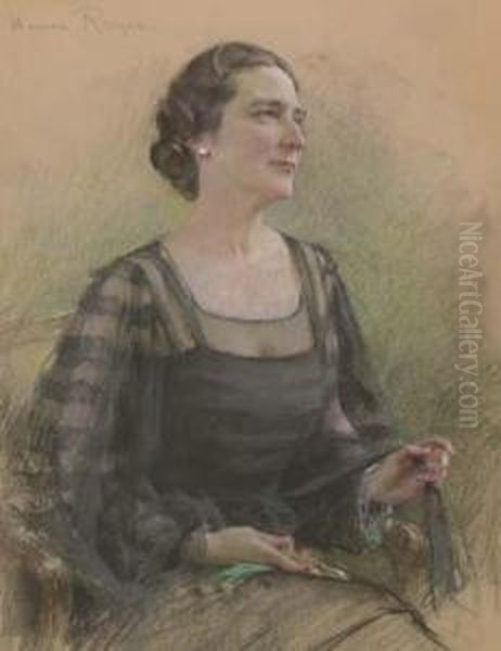 Portrait Of Mrs. Robert B. Noyes Oil Painting by Henri Royer