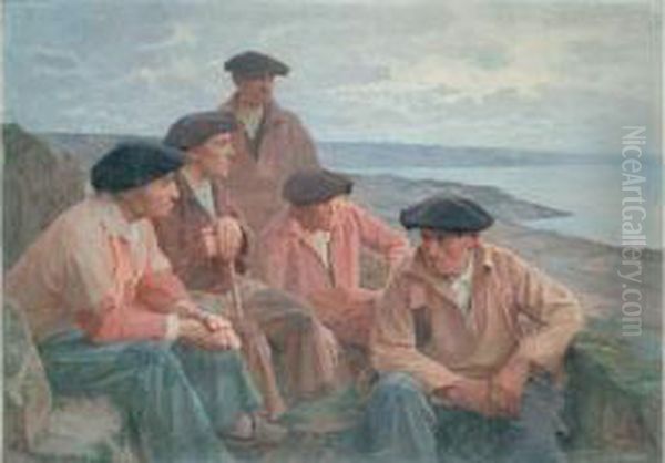  Devant La Grande Mer, Cote Basque  Oil Painting by Henri Royer