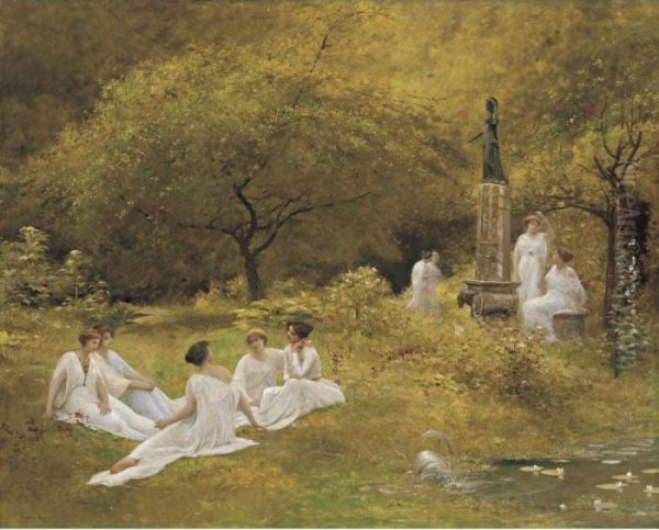 Muses' Garden Oil Painting by Lionel Noel Royer