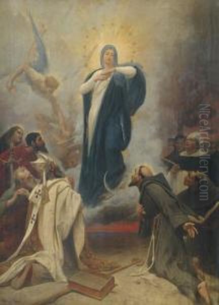 L'apparition A La Vierge Oil Painting by Lionel Noel Royer