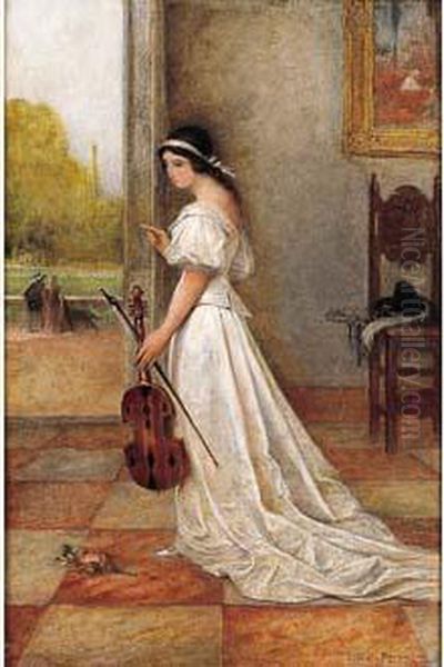 La Violoniste Oil Painting by Lionel Noel Royer