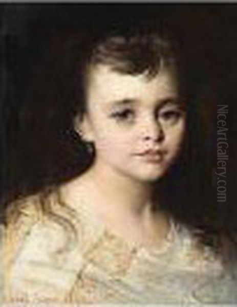 Portrait Of A Young Girl Oil Painting by Lionel Noel Royer